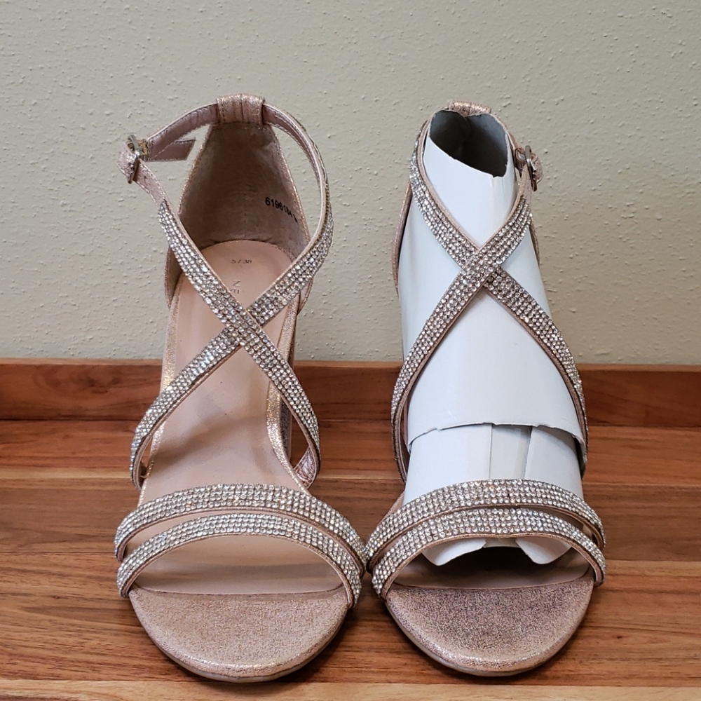 Rose Gold Rhinestone Heels